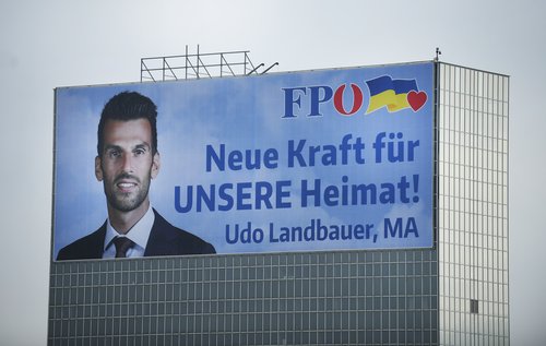 Election propaganda by Austrian neofascist party for their candidate Udo Landbauer. Photo: Robert Jäger / APA / picturedesk.com